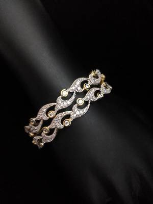 Gold Silver Stylish  Diamond Bangles 2