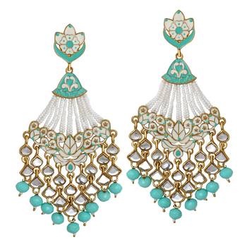 Green pearl earrings 1