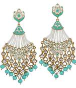 Green pearl earrings