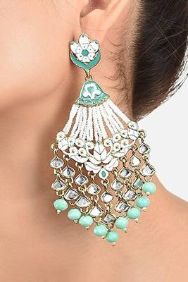Green pearl earrings 2