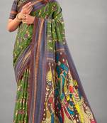 Green colour Kalamkari Digital Print Saree