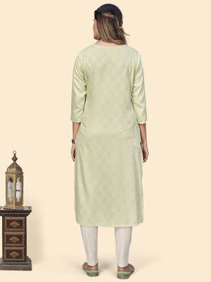 Vbuyz Women'S Embroidered & Mirror Straight Fancy Rayon Pista Stitched Kurta 3