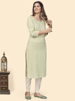 Vbuyz Women'S Embroidered & Mirror Straight Fancy Rayon Pista Stitched Kurta 5