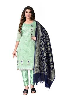 Green woven chanderi salwar