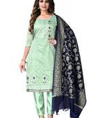 Green woven chanderi salwar
