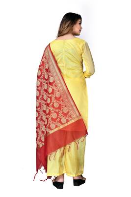Yellow woven chanderi salwar 3