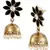 Cute Flower 18K Gold Plated Spinel Black Pearl Jhumki Earring for Women