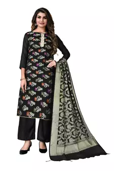 Black woven jacquard salwar