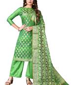 Green woven jacquard salwar