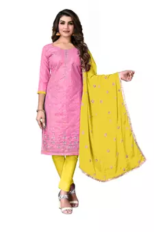 Pink printed cotton salwar