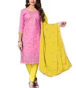 Pink printed cotton salwar
