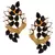 Floral Marquise 18K Gold Plated Black Kundan Stud Earring for Women