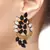 Floral Marquise 18K Gold Plated Black Kundan Stud Earring for Women
