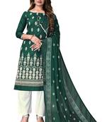Green embroidered cotton salwar
