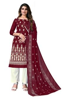 Multicolor embroidered cotton salwar