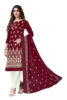 Multicolor embroidered cotton salwar
