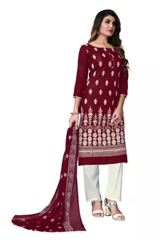 Multicolor embroidered cotton salwar