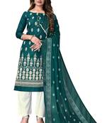 Green embroidered cotton salwar