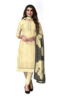 Yellow printed chanderi salwar