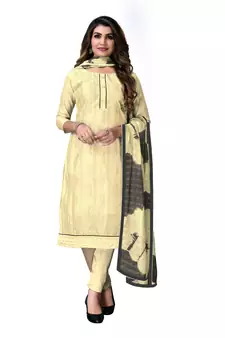 Yellow printed chanderi salwar