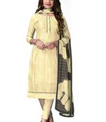 Yellow printed chanderi salwar