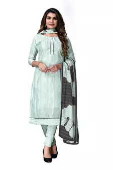 Green printed chanderi salwar
