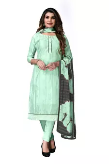 Green printed chanderi salwar