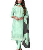Green printed chanderi salwar