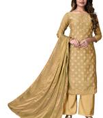 Beige embroidered chanderi salwar