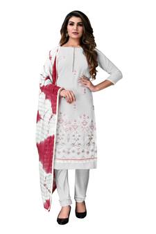 Grey printed georgette salwar