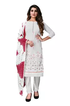Grey printed georgette salwar