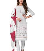 Grey printed georgette salwar