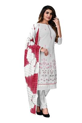 Grey printed georgette salwar 2