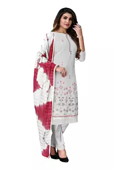 Grey printed georgette salwar