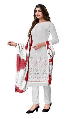 Grey printed georgette salwar 4