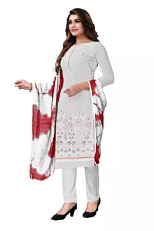 Grey printed georgette salwar