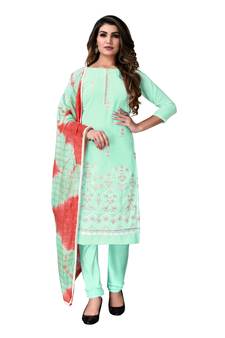 Green printed georgette salwar