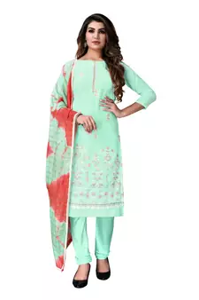 Green printed georgette salwar