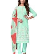 Green printed georgette salwar