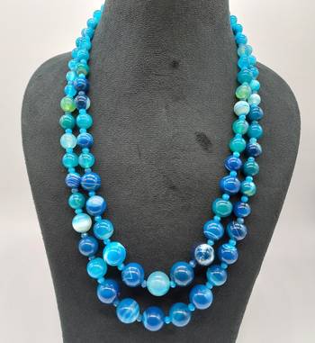 Blue agate necklaces 2
