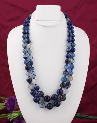 Blue agate necklaces 1
