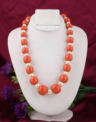Orange coral necklaces 1