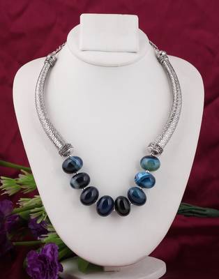 Blue agate necklaces 1
