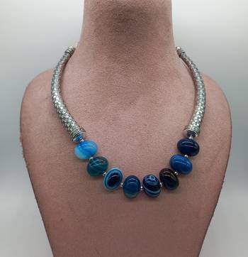 Blue agate necklaces 2