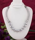 Grey pearl necklaces