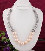 Pink pearl necklaces