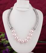 Pink pearl necklaces