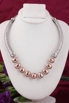 Brown pearl necklaces