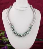 Green pearl necklaces