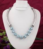 Blue pearl necklaces